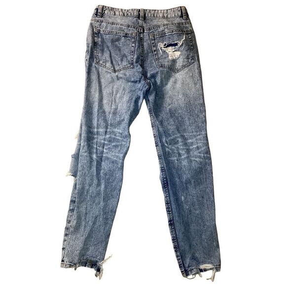 Refuge Distressed Vintage High Rise Mom Jeans Destroyed Grunge Punk Preppy Denim - Picture 2 of 11